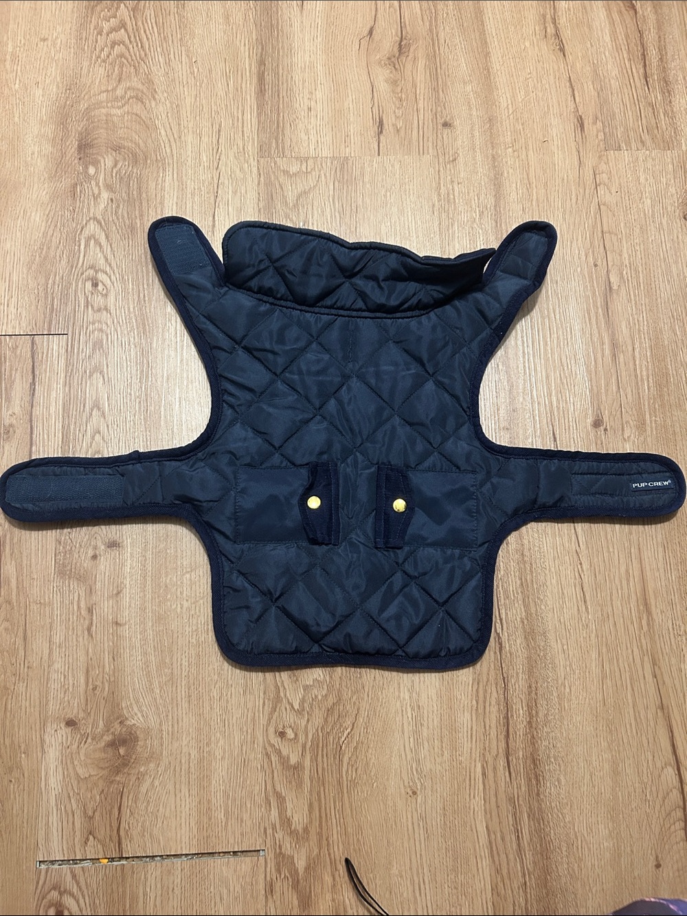 Small dog quilted navy jacket